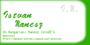 istvan manesz business card